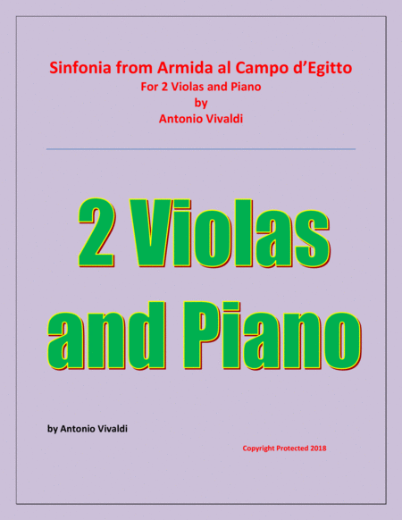 Sinfonia From Armida Al Campo D Egitto 2 Violas And Piano Early Advanced Sheet Music