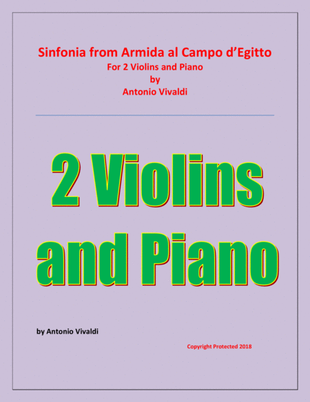 Free Sheet Music Sinfonia From Armida Al Campo D Egitto 2 Violins And Piano Early Advanced