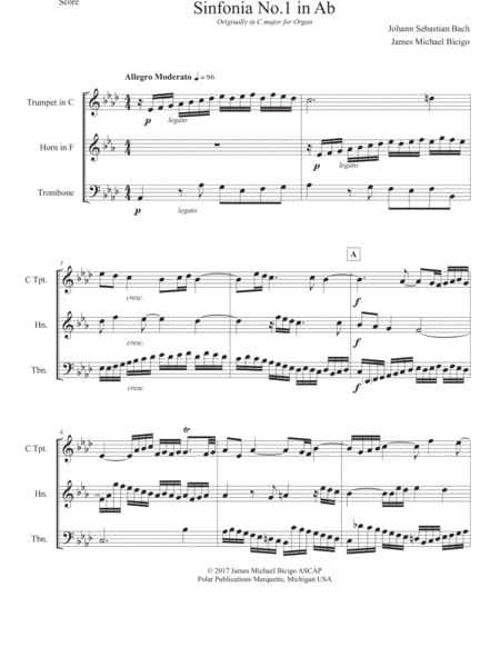 Free Sheet Music Sinfonia No 1 In Ab Major