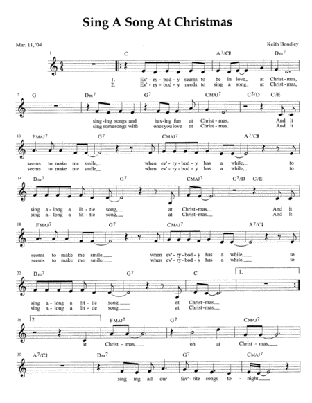 Sing A Song At Christmas Sheet Music