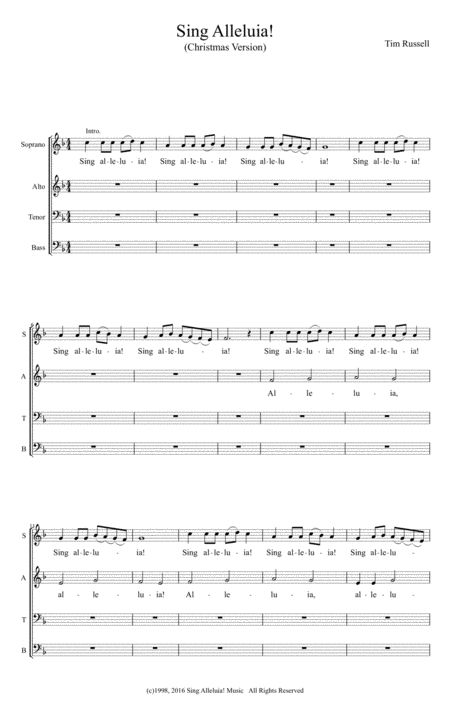 Sing Alleluia Christmas Version Sheet Music