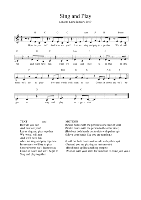 Sing And Play Sheet Music