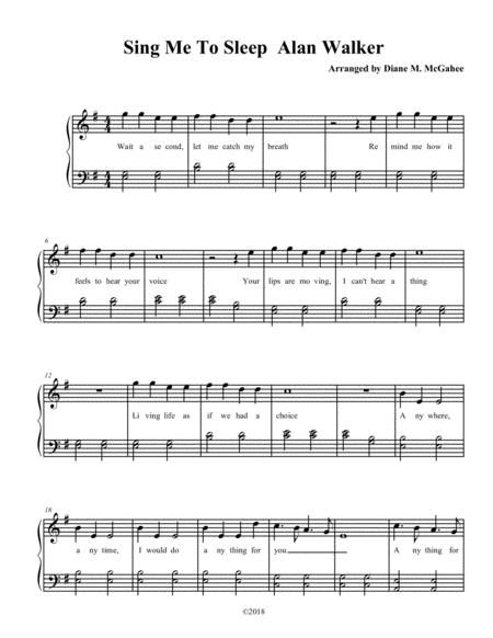 Free Sheet Music Sing Me To Sleep