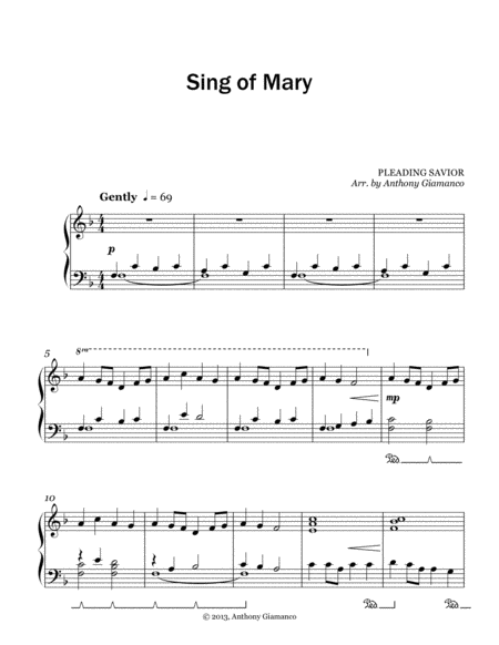 Sing Of Mary Piano Solo Sheet Music