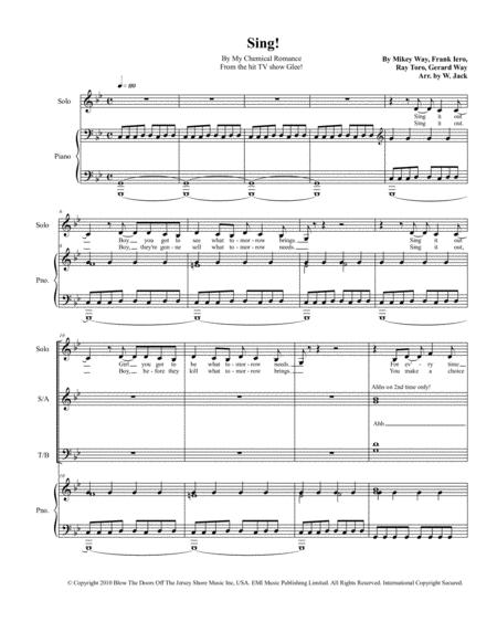 Sing Sab By My Chemical Romance Sheet Music