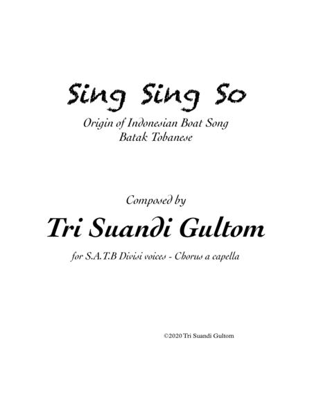 Free Sheet Music Sing Sing So