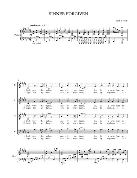 Free Sheet Music Sinner Forgiven