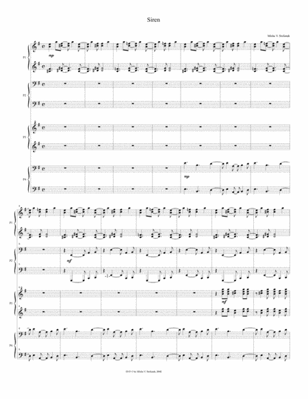 Siren For Piano Quartet 2 Piano 8 Hands Sheet Music