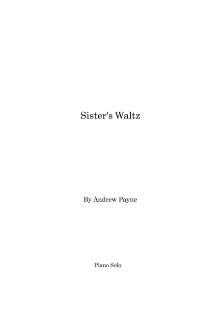 Free Sheet Music Sisters Waltz