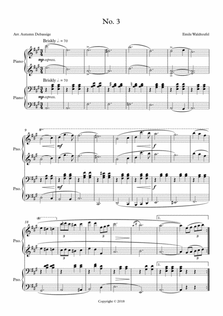 Skaters Waltz Theme 3 Sheet Music