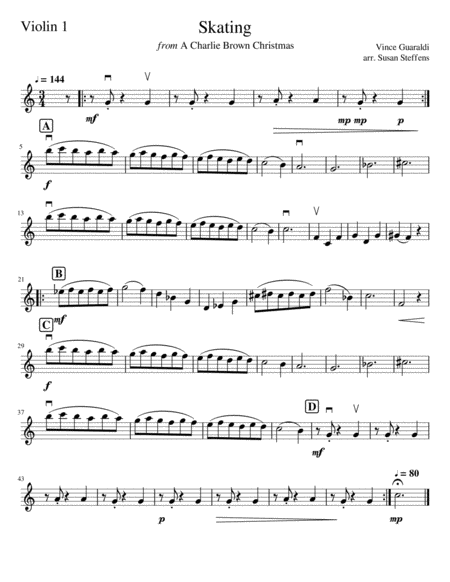 Free Sheet Music Skating From A Charlie Brown Christmas