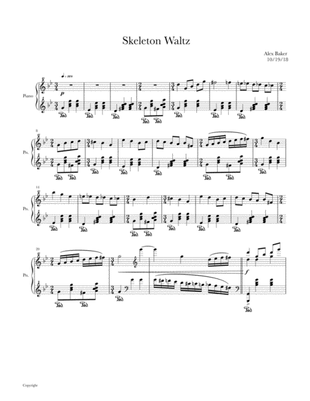 Free Sheet Music Skeleton Waltz