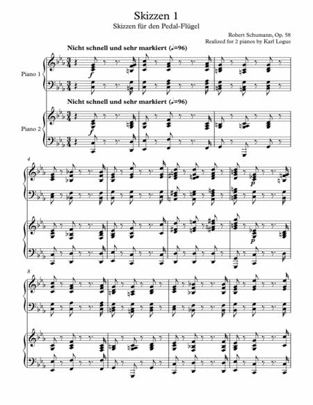 Free Sheet Music Sketch 1 From Sketches For Pedal Piano