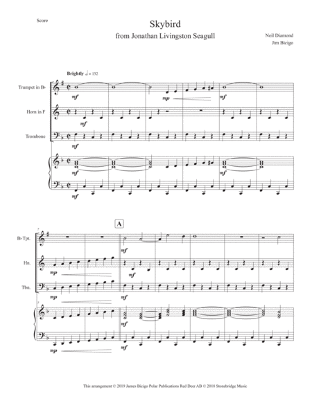 Free Sheet Music Skybird