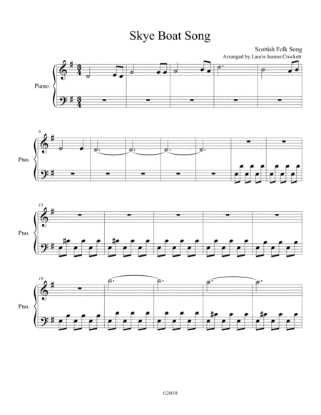 Skye Boat Song Piano Solo Sheet Music