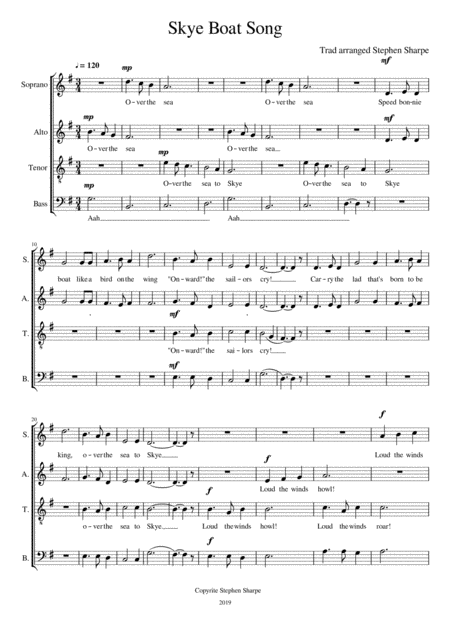 Skye Boat Song Satb Sheet Music