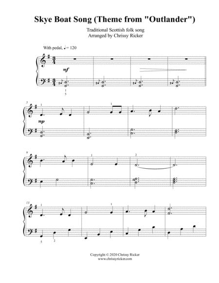 Skye Boat Song Theme From Outlander Easy Piano Early Intermediate Sheet Music