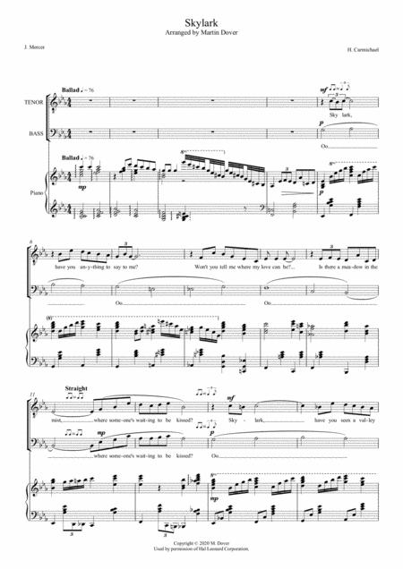 Free Sheet Music Skylark Choir Tb Two Part