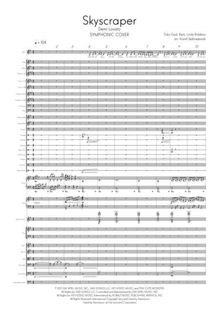 Skyscraper Demi Lovato Symphonic Orchestra Cover Sheet Music