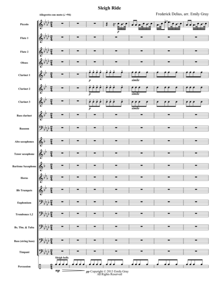 Sleigh Ride Full Score Sheet Music