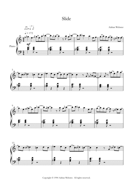 Slide Crusaderbeach Fun Jazzy Piano Solo Sheet Music