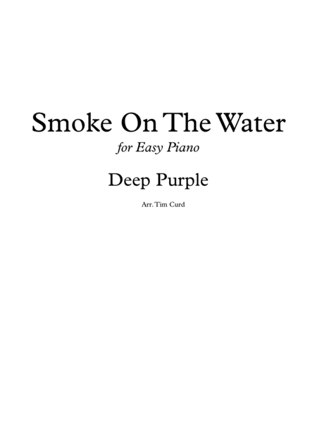 Free Sheet Music Smoke On The Water For Easy Piano
