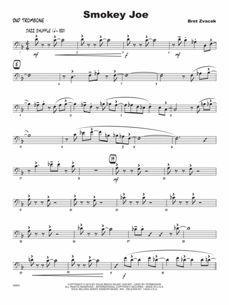 Free Sheet Music Smokey Joe 2nd Trombone