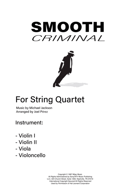 Smooth Criminal Sheet Music