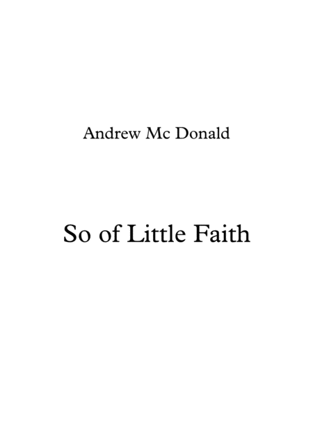 Free Sheet Music So Of Little Faith