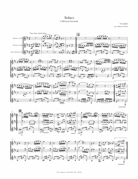 Solace For Clarinet Trio Sheet Music