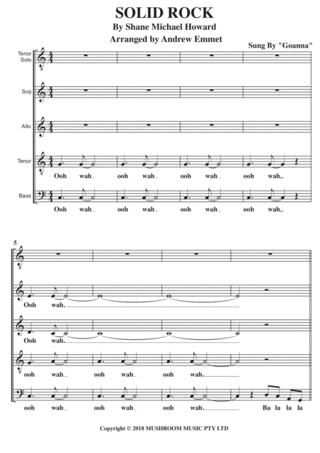 Solid Rock A Cappella Sheet Music