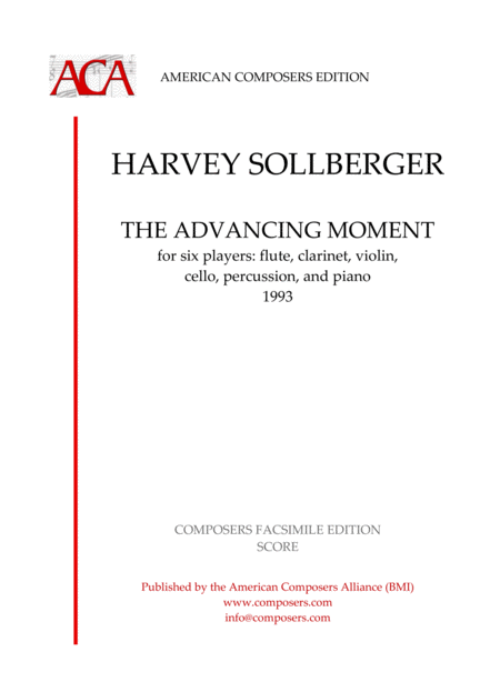 Sollberger The Advancing Moment Sheet Music