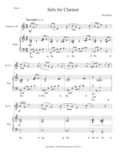 Solo For Clarinet Sheet Music