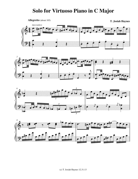 Free Sheet Music Solo For Virtuoso Piano In C Major