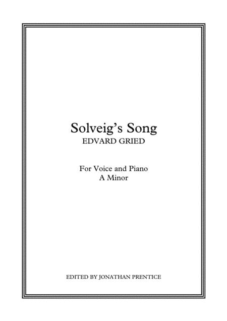 Free Sheet Music Solveig Song A Minor