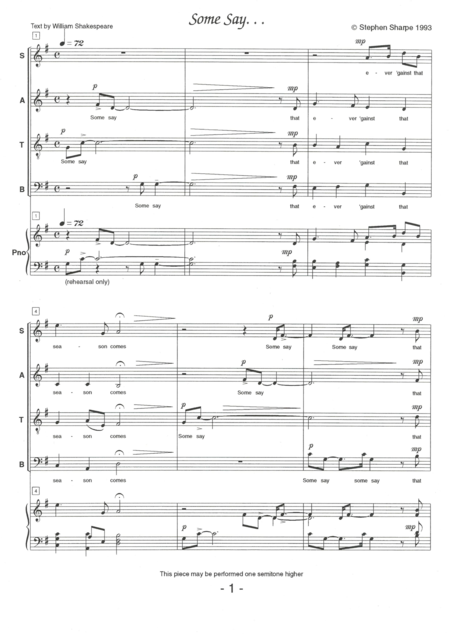 Some Say Sheet Music