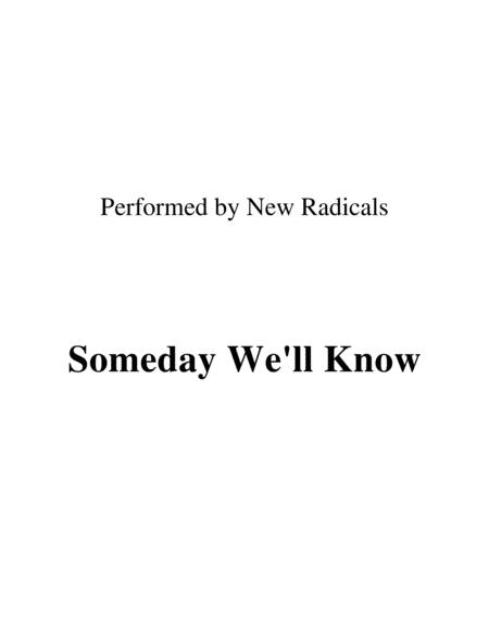 Someday We Will Know Lead Sheet Performed By New Radicals Sheet Music