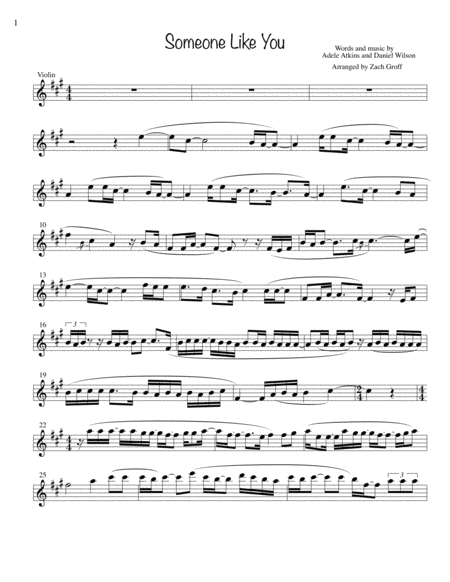 Someone Like You For Violin And Piano Sheet Music