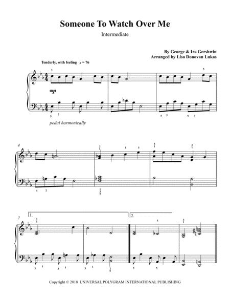 Someone To Watch Over Me Intermediate Piano Sheet Music