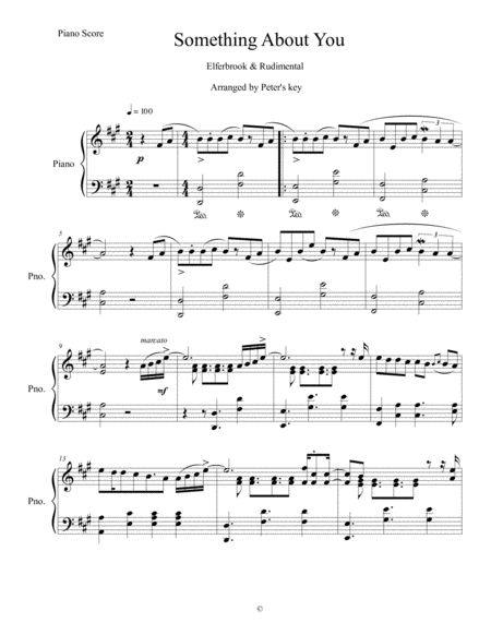 Free Sheet Music Something About You Elderbrook Rudimental Piano Arrangement