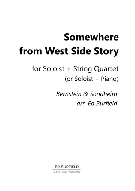 Somewhere From West Side Story For Soloist String Quartet Or Piano Sheet Music