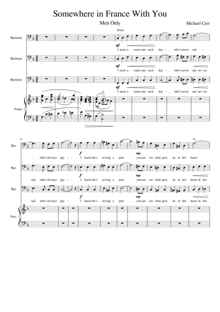 Somewhere In France With You Sheet Music