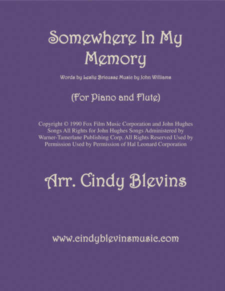 Somewhere In My Memory Arranged For Piano And Flute Sheet Music