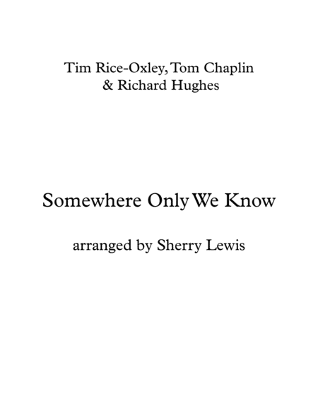 Free Sheet Music Somewhere Only We Know Violin Solo For Violin Solo