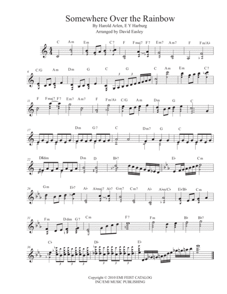 Somewhere Over The Rainbow 2k11 Sheet Music