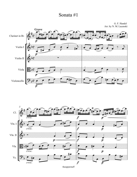 Free Sheet Music Sonata 1 Movement 1 In D Minor For Clarinet And String Quartet