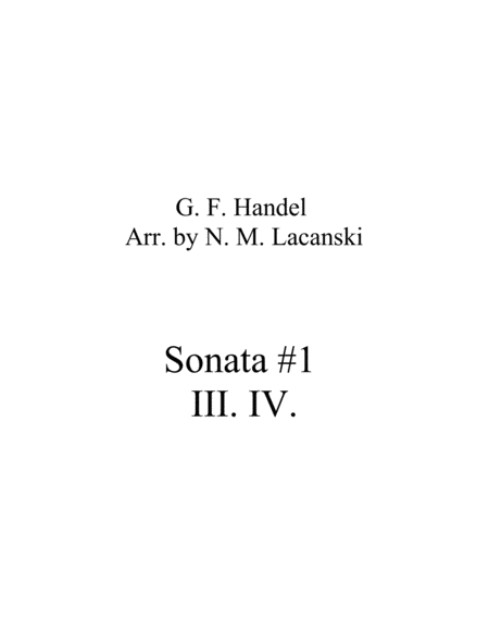 Free Sheet Music Sonata 1 Movements 3 And 4