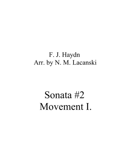 Sonata 2 Movement 1 Sheet Music