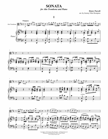 Free Sheet Music Sonata For Alto Trombone And Piano Or Organ