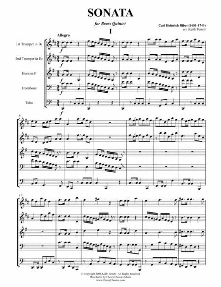 Sonata For Brass Quintet Sheet Music